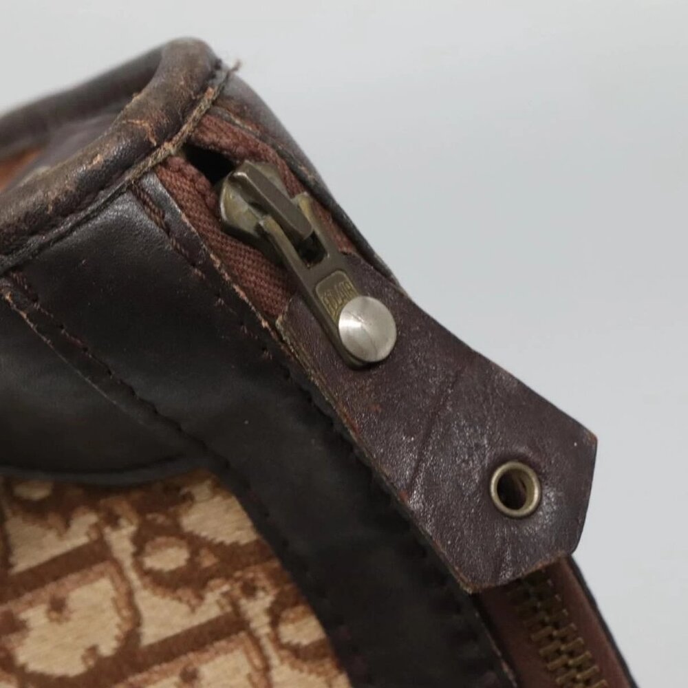 Christian Dior Trotter Canvas Hand Bag Brown Gold Auth 137848 - Picture 10 of 16